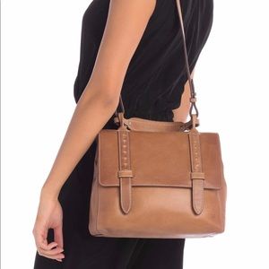 FRYE Reed leather satchel with flap